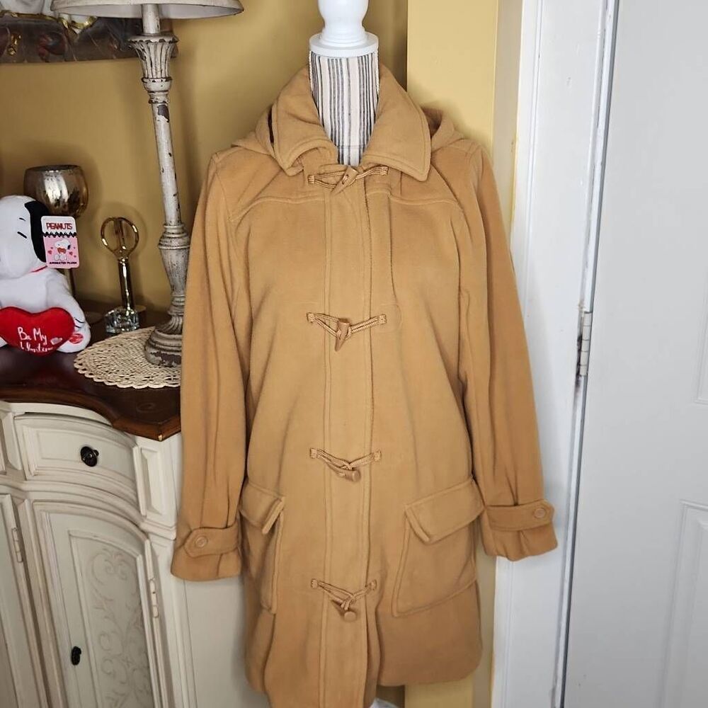 Denim & Co fleece toggle coat women's size M